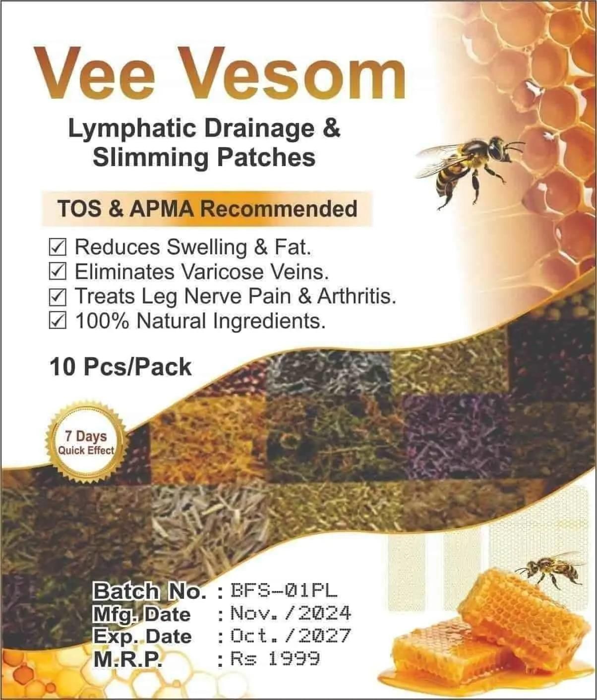 Bee Venom Lymphatic Drainage & Slimming, Detox Foot Patch Solution