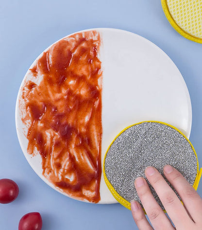 2 in 1 Stainless Steel with Sponges Scrubber (Pack of 5)