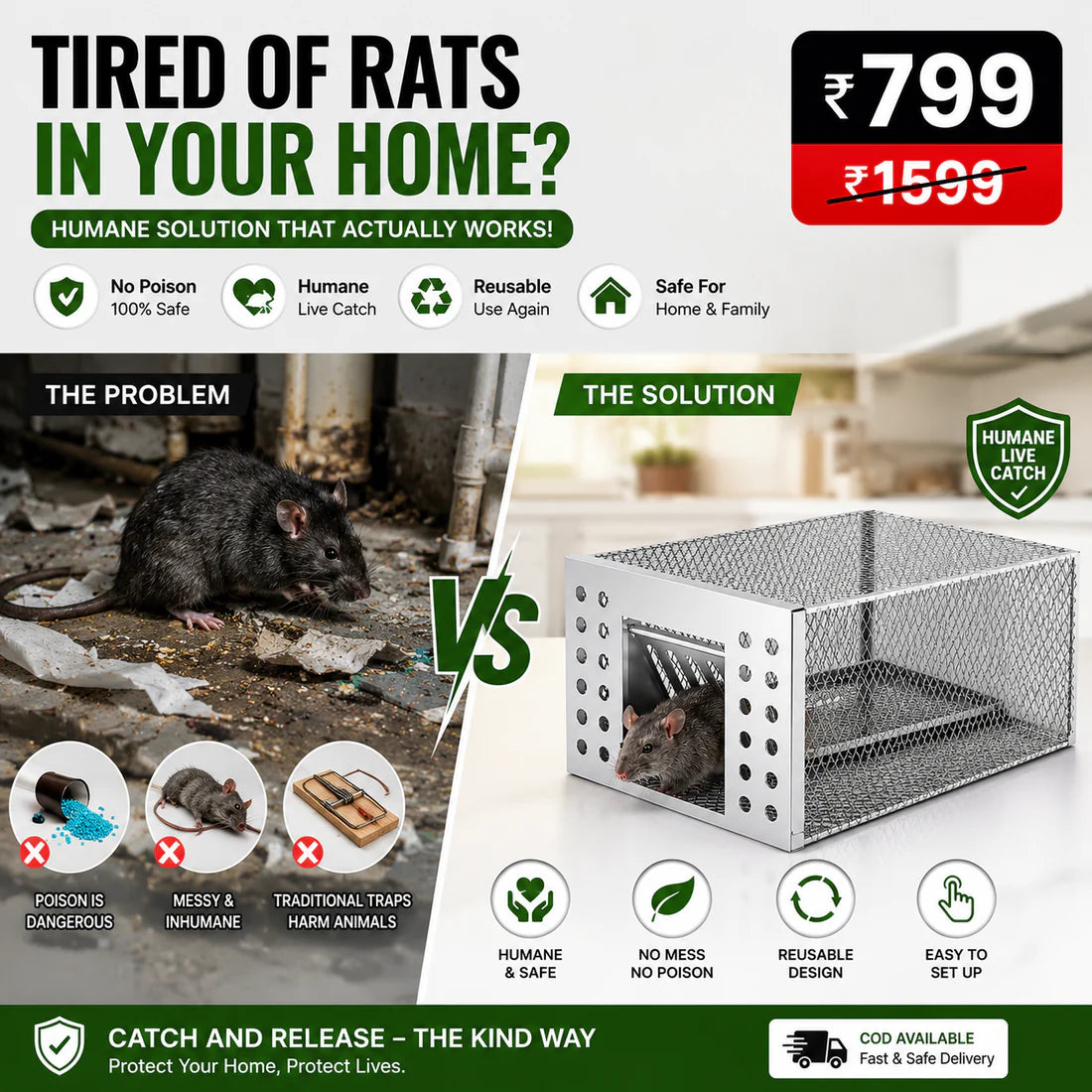 Humane Live Catch & Release Mouse Trap.