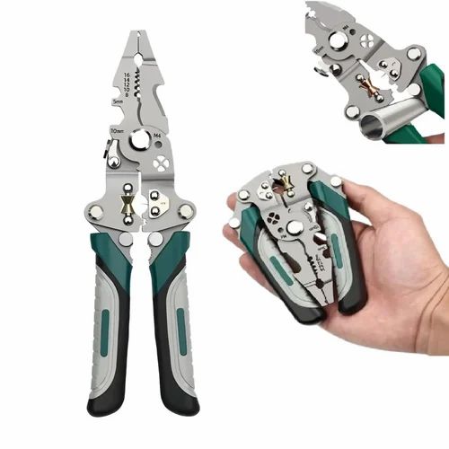 Heavy-Duty Foldable Multi-Function Wire Stripper & Crimping Pliers